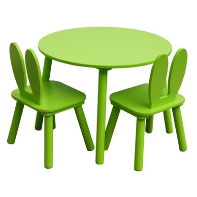Zestaw stolików i krzeseł dla dzieci zielony