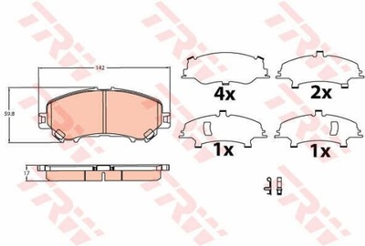 ZAPATAS DE FRENADO PARTE DELANTERA TRW GDB3622  