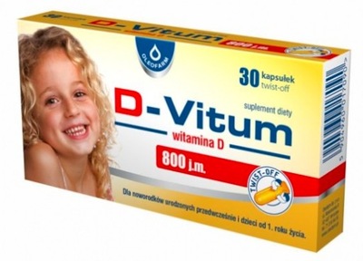D-Vitum 800 j.m witamina D dla dzieci 30 kapsułek