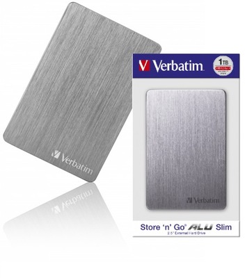 Dysk przenośny zewnętrzny Verbatim 1TB USB 3.2 Store 'n' Go Alu Slim 2.5"