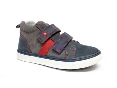 Półbuty Ren but 33-4428 skórzane jeans czerwony 32