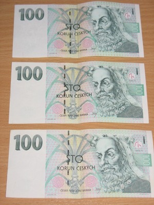 KORONY CZESKIE banknot 100 KORON CZESKICH 1997 100 kc 1997 rok jak na zdjęc