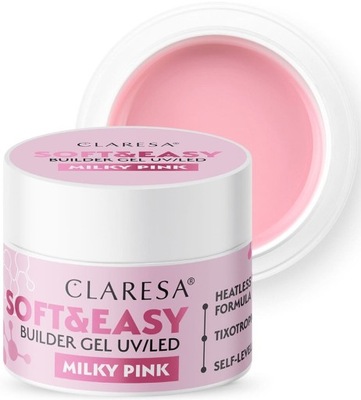 Claresa Soft Easy Builder Gel Żel Budujący Milky Pink Mleczny Różowy 12g