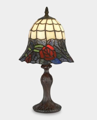Lampa Witrażowa w Stylu Tiffany do Sypialni Róża