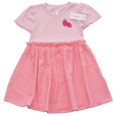 GEORGE letnia sukienka striped pink soft 92-98