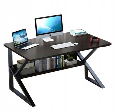 Biurko komputerowe, gamingowe biurowe z półką 100x60cm czarne dla gracza