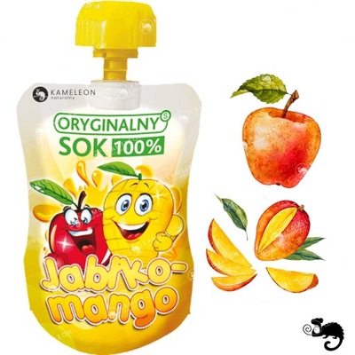 ORYGINALNY SOK MUS OWOCOWY BEZ CUKRU JABŁKOWY Jabłko Mango + Wit. C 110ml