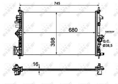 NRF 53773 CHLODNICA, SISTEMA DE REFRIGERACIÓN DEL MOTOR  