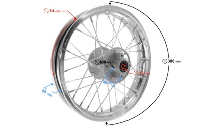 LLANTA PARTE TRASERA 14-1,85 MINI CROSS 110 125 PITBIKE SZPRYCHOWA MOCNA!  