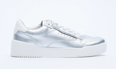 ZARA NOWE SREBRNE SPORTOWE BUTY SNEAKERSY 40