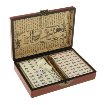 Vintage chiński zestaw gier Mah Jong Mini 144