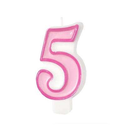 Świeczka Na Tort Różowa Cyfra 5 Lat Urodziny