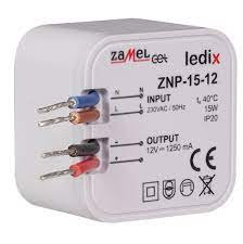 Zasilacz LED dopuszkowy 12V DC 15W ZNP-15-12