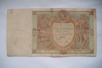 POLSKA Banknot 50 zł 1929 seria DŁ