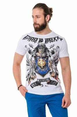 KOSZULKA MĘSKA BIAŁA T-SHIRT CIPO BAXX NADRUK: M