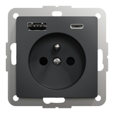 Sedna Design & Elements Gniazdo pojedyncze z ładowarką USB A+C 2,4A