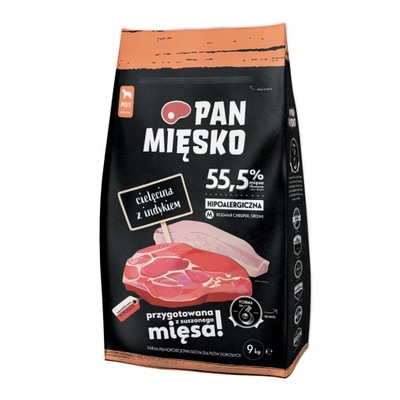 Sucha karma Pan Mięsko cielęcina z indykiem M 9 kg