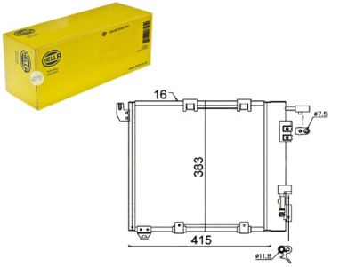 Hella конденсатор радіатор кондиціонера hel, 8fc 35 фото №1