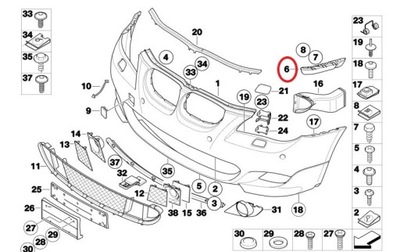 BMW E60 E61 ślizg zderzaka mocowanie M PAKIET OE