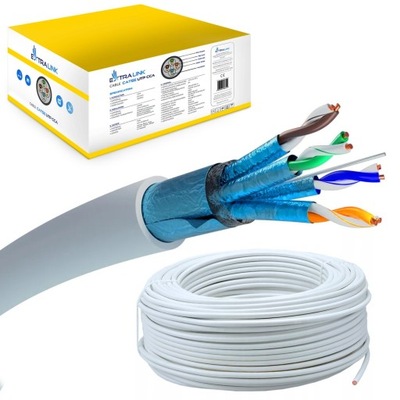 Extralink CAT6A FTP (F/FTP) V2 Wewnętrzny | Kabel sieciowy skrętka | 500M L