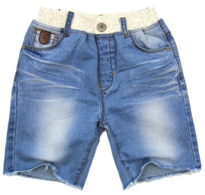 002 krótkie jeansy na gumce *PRINCE* 116/122