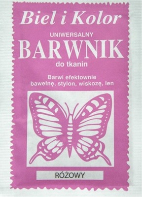 BARWNIK DO TKANIN UBRAŃ FARBA 10G RÓŻOWY