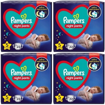 Pieluchomajtki PAMPERS 5 NIGHT PANTS 88 szt.