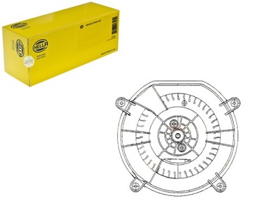 Двигун вентилятор mercedes w211 02- hella фото №1