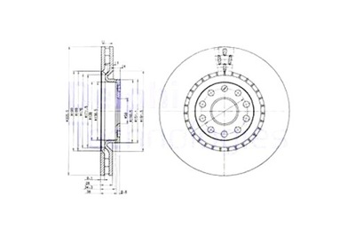 DELPHI ДИСКИ ТОРМОЗНЫЕ ТОРМОЗНЫЕ 2 ШТУКИ. ПЕРЕД LANCIA THESIS 2.0-3.2 07.02-07.09