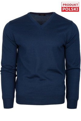 sweter męski serek V-neck jeans M&M rozm. XL