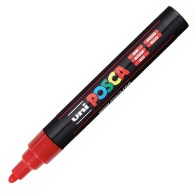 Marker z farbą UNI POSCA PC-5M czerwony NaBiurQ