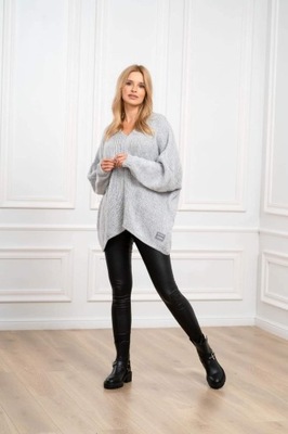 Sweter Szary Oversizowy 3168 Lalous roz.Uni