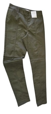 F&F spodnie zielone jeansowe jegging 36
