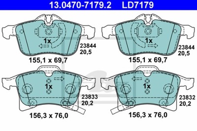 КОЛОДКИ ТОРМОЗНЫЕ ATE CERAMIC 13.0470-7179.2