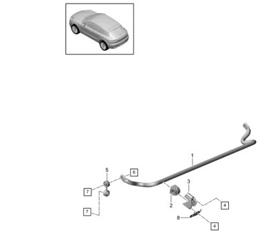 З'єднувач стабілізатора заднього porsche macan 2.0 r4 95b505465 фото №1