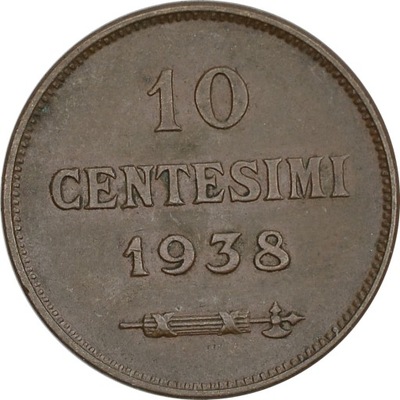 10.SAN MARINO, 10 CENTESIMI 1938