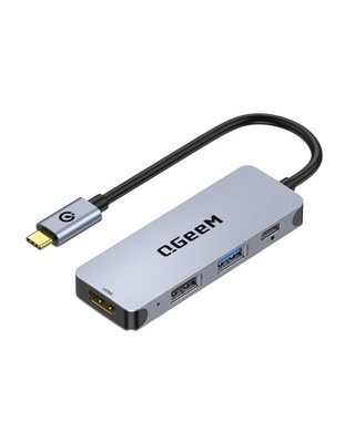 Adapter QGeeM 4 w 1 HUB USB C z 4K USB C na HDMI
