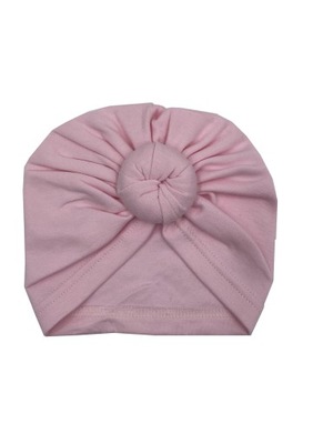 Czapeczka niemowlęca dla dziewczynki turban różowa letnia 6-24M