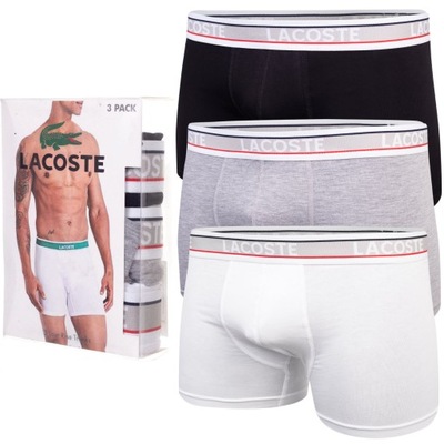 BOKSERKI LACOSTE 3 PACK BIELIZNA MĘSKA r. XL