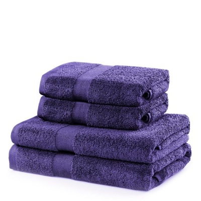 Ręczniki z bawełny Kąpielowe Miękkie 4 szt Fiolet