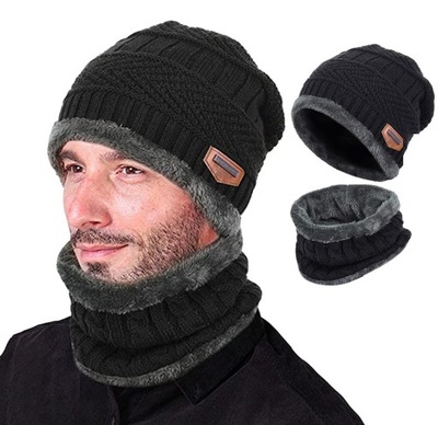 CZAPKA ZIMOWA BEANIE SZALIK ZIMOWA CIEPŁY KOMPLET