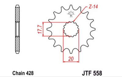 KRUMPLIARATIS PRIEKINĖ JT F558-13, 13Z-428/7264005 