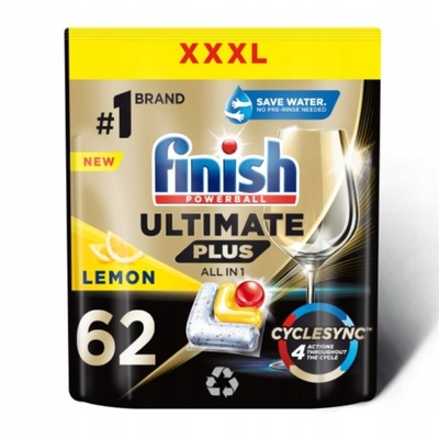 Finish Ultimate Plus Lemon kapsułki zmywarki 62