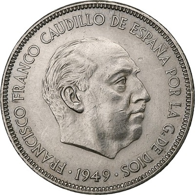 Hiszpania, Caudillo and regent, 5 Pesetas, 1950, M