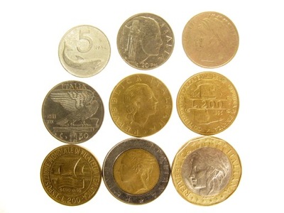 A.M ,- Włochy zestaw 9 monet (L29)