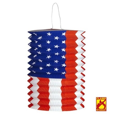 LAMPION TUBA FLAGA AMERYKAŃSKA USA 16X28 CM