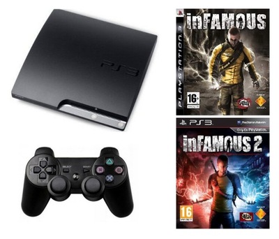 Konsola Sony Playstation 3 Slim InFamous 2x