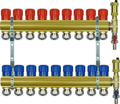 ROZDZIELACZ DO C.O. 9 OBWODY + ZŁĄCZKI PEX 16