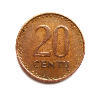 20 Centów 1991 r.- Litwa