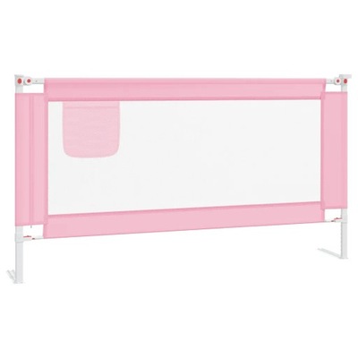 Barierka do łóżeczka dziecięcego, różowa, 160x25 c
